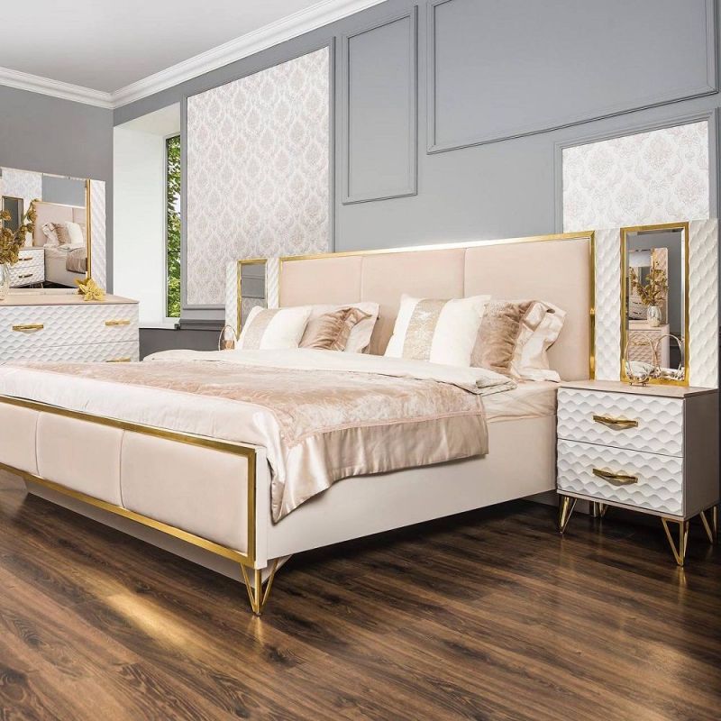 Кровать Lara 1800 с мягким изголовьем + основание (белый глянец) | увеличить фото 2 Кровать Lara 1800 с мягким изголовьем + основание (белый глянец) | фото 2