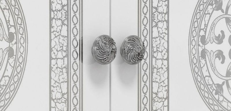 Шкаф 4-х дверный с зеркалами (12.244) Грация (белый/серебро) | увеличить фото 2 Шкаф 4-х дверный с зеркалами (12.244) Грация (белый/серебро) | фото 2