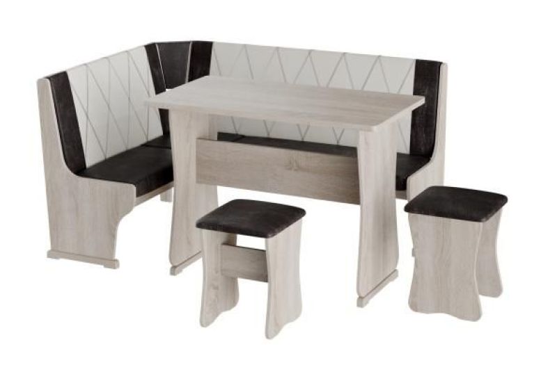 Кухонный уголок ГАММА Тип 2 Дуб молочный/Шоколад-беж | увеличить фото 1 Кухонный уголок ГАММА Тип 2 Дуб молочный/Шоколад-беж | фото 1