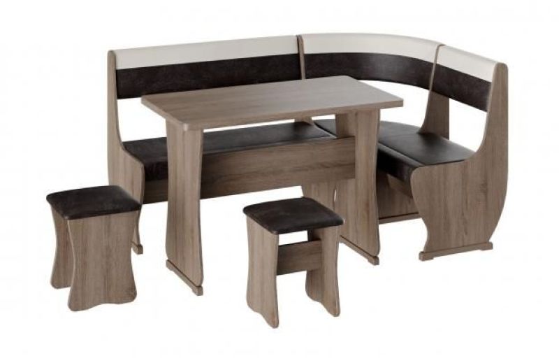 Кухонный уголок УЮТ Тип 1 Шоколад-беж/Сонома трюфель | увеличить фото 1 Кухонный уголок УЮТ Тип 1 Шоколад-беж/Сонома трюфель | фото 1