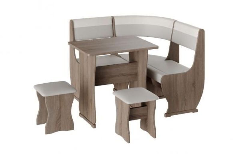 Кухонный уголок УЮТ Тип 1 - мини Серый-белый/Сонома трюфель | увеличить фото 1 Кухонный уголок УЮТ Тип 1 - мини Серый-белый/Сонома трюфель | фото 1