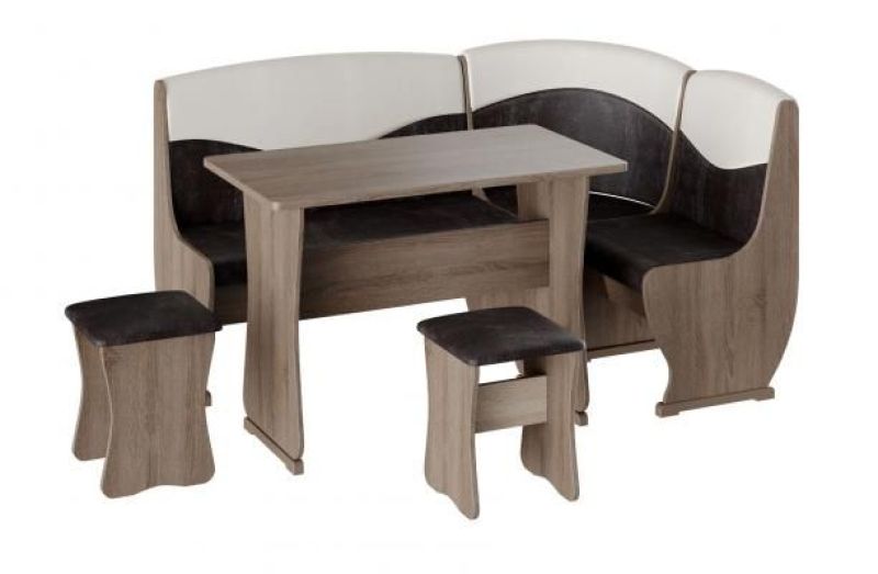 Кухонный уголок УЮТ Тип 2 Шоколад-беж/Сонома трюфель | увеличить фото 1 Кухонный уголок УЮТ Тип 2 Шоколад-беж/Сонома трюфель | фото 1